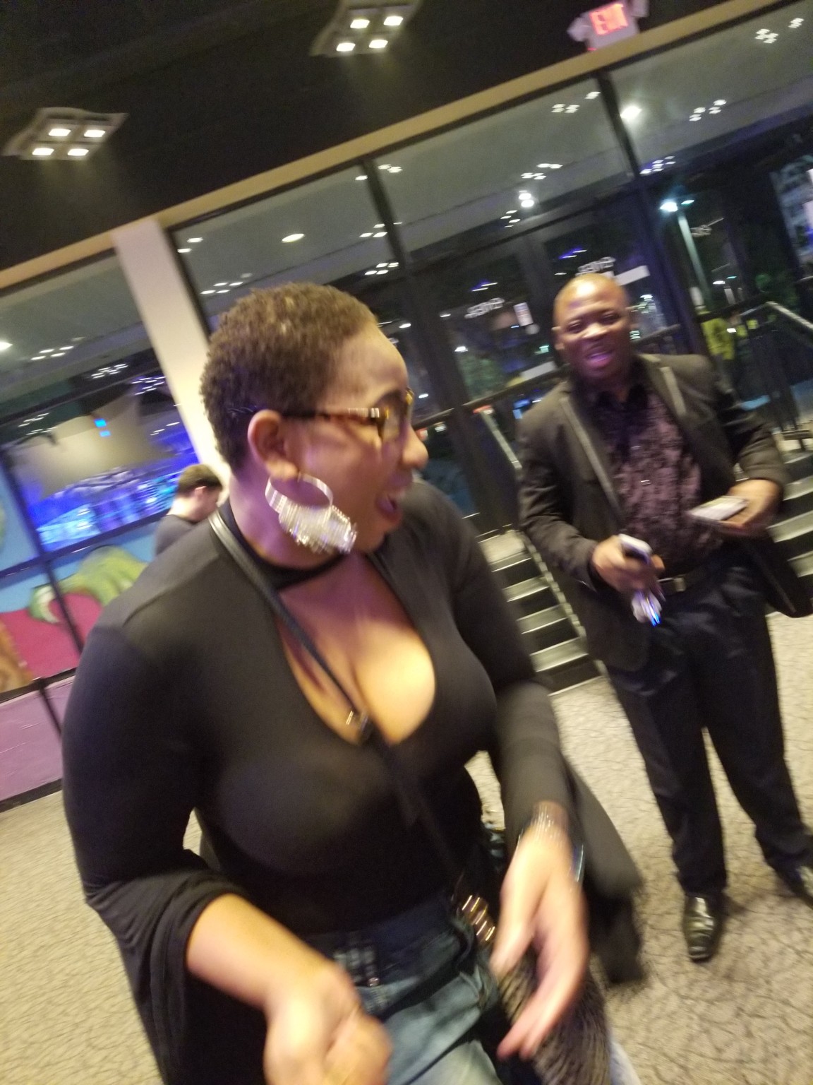 Candid guest interaction during the premiere